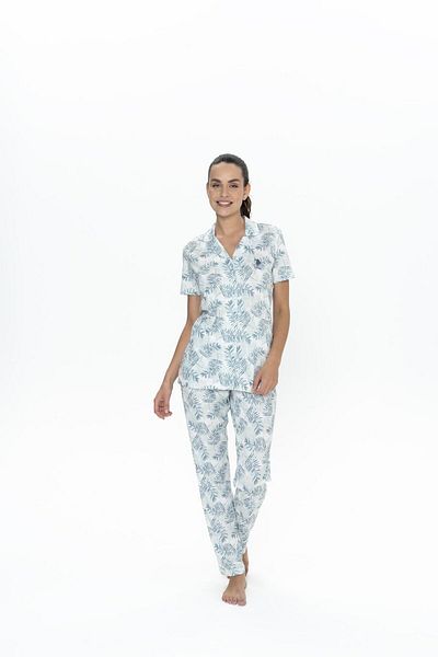 U.S. Polo Assn. Costum de pijama cu nasturi pentru femei Polo Us, 50% bumbac 50% modal