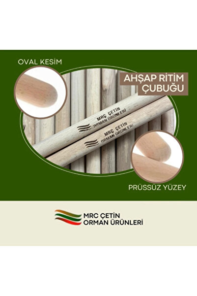 MRÇÇETİN Ahşap ritim çubuğu 1 çift 30 cm