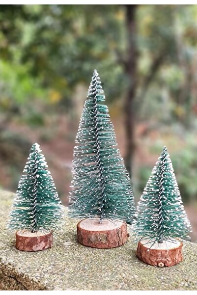 BiTon Toptan مجموعة من 3 أشجار صنوبر صغيرة من نيفادا هدية عيد الميلاد الثلجية...