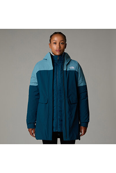 THE NORTH FACE معطف نسائي أزرق للأنشطة الخارجية من DryVent Triclimate 3 في 1