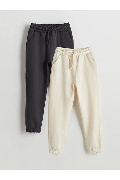 LC Waikiki LCW Kids 2-Pece Boy's Jogger Sweatpants - Anthracite, Ελαστική μέση