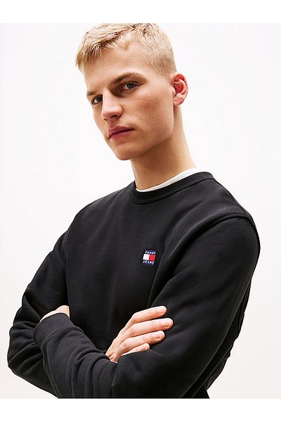 Tommy Hilfiger Ανδρικό μαύρο πουλόβερ Tommy Jeans Logo