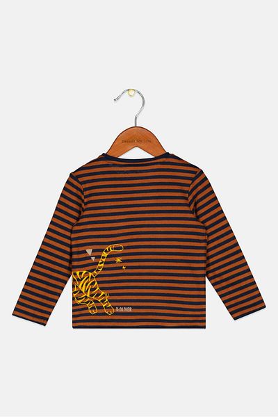 s.Oliver Toddler Boy Long Sleeve Stripe Top, Brown