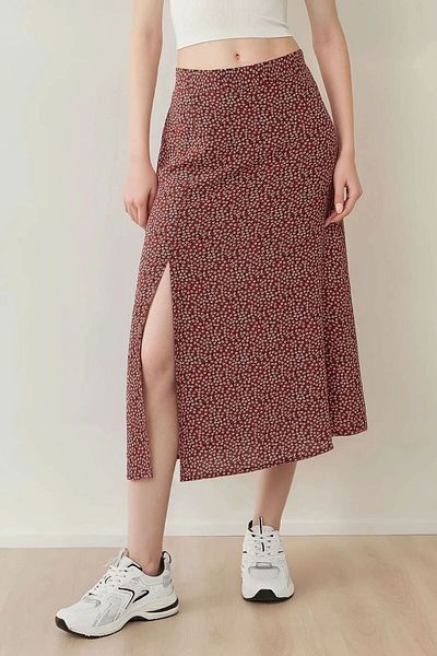 Hiccup Fusta midi cu talie înaltă cu imprimeu floral