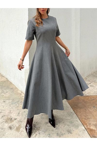 Maldia Shop Γυναικείο φόρεμα μάξι μήκους Princess Grey