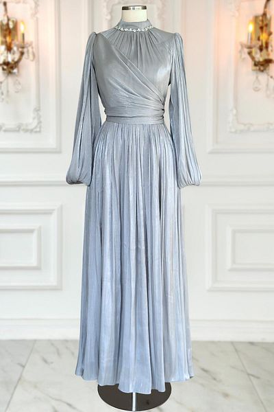 Amine Hüma Βραδινό φόρεμα Grey Pelin