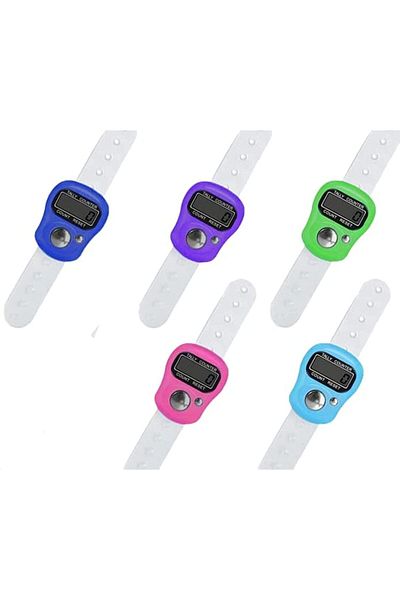 AWH Electronic Finger Counter 5-Pack, Resettable 5-Digit LCD Hand Tally Counter- Assorted Colors
