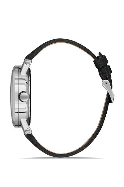 Romanson Tl0334Mm1Wba5B Leather Cord Silver Color Roman Numeral Classic Men's Wristwatch