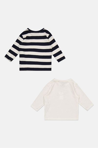 s.Oliver Toddlers Boy 2 Pcs Long Sleeve Graphic Print Top, White