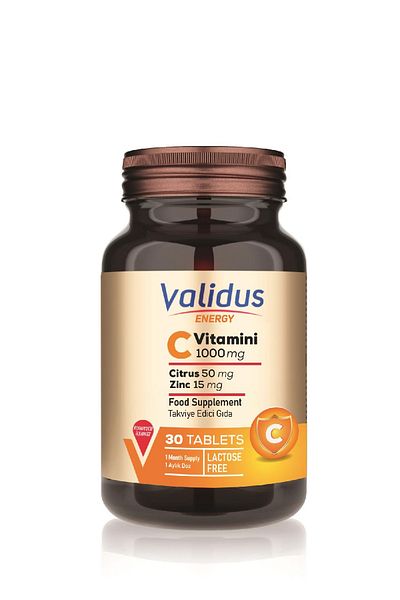 Validus Vitamin C 1000 Mg + Citrus + Zinc 30 Tablets