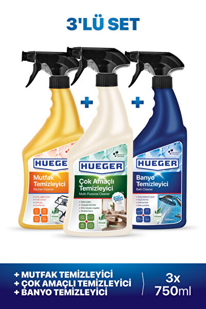 Hueger Mutfak Temizleyici, Çok Amaçlı Yüzey Temizleyici ve Banyo Temizleyici ...