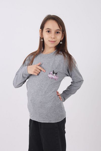 COSBA kids wear Памучен суитшърт с щампа Kuromi за момичета с кръгло деколте