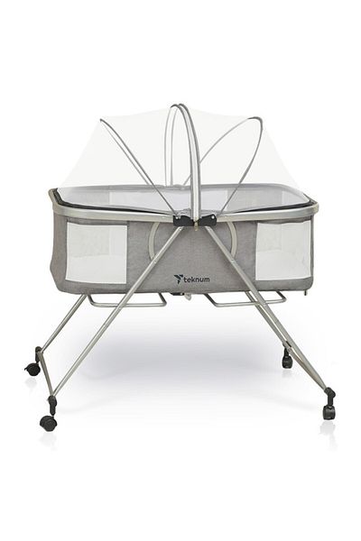 TEKNUM 3 - IN - 1 Baby Cot / Cradle w / Mosquito net & Wheels - Dark Grey