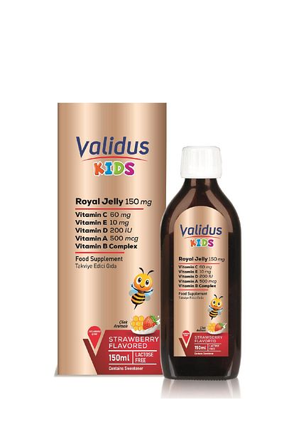 Validus Royal Jelly Vitamin B12 + B3 + D3 + C + Folic Acid 150ml - Syrup