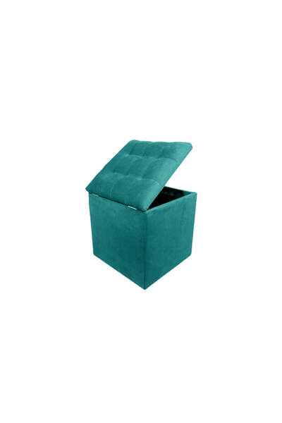 Homelux COZY cube bench with storage space, 42x42x46 cm, velvet, green