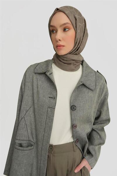 Armine Bebe Yaka Dikiş Detaylı Kap 25y7810 Gri