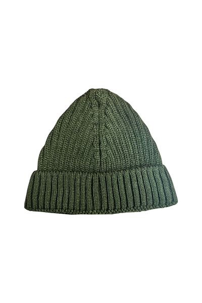 Mevo Unisex Knitwear Short Khaki Colored Skullcap Beanie