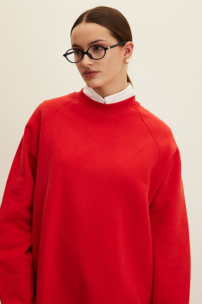 Manuka Rotes Basic-Sweatshirt in Übergröße