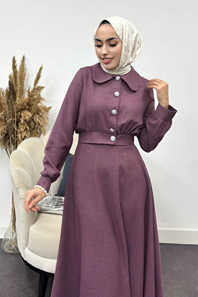 Tesettür Diyarı Kadın Nadide Sofya Keten Etekli Takım
