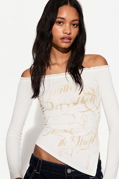 Bershka Long Sleeve Asymmetric T-shirt Ramadan