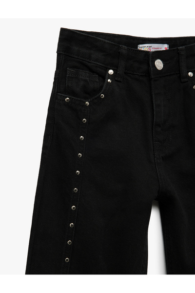 Koton Cotton Staple Detailed Denim Trousers