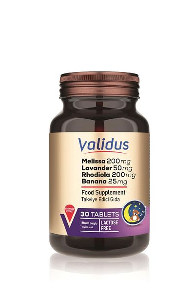Validus Lavander + Banana + Melissa + Rhodiola + Jasmin 30 Tablets