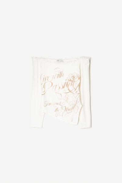 Bershka Long Sleeve Asymmetric T-shirt Ramadan