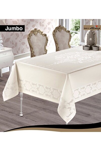 Sfr Home by FİSKOS Jumbo Polyester Sıvı Geçirmez Kumaş Masa Örtüsü Krem