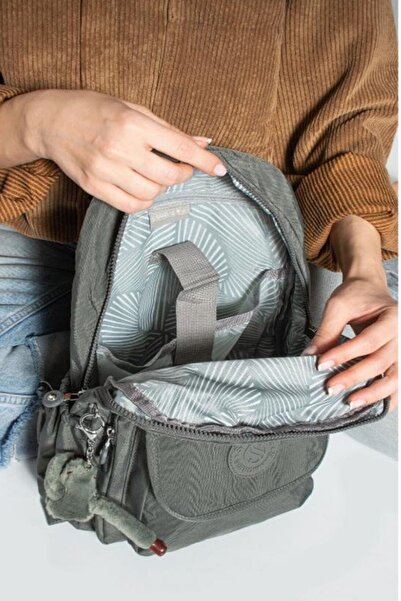 Morpelikan Women's Waterproof Parachute Fabric Dark Gray Backpack with Multi-Compartment Front Pocket Adjustable Strap