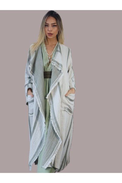 Su Koleksiyon Swan Bohemian Style Muslin Kaftan