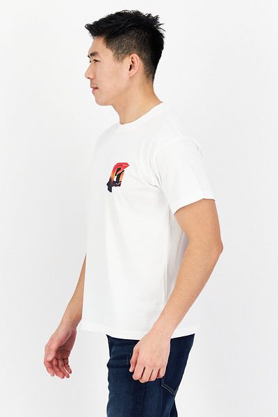 Esprit Men Crew Neck Short Sleeve Graphic Printed T-shirt, White