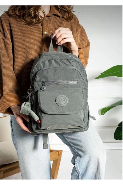 morpelikan Women's Waterproof Parachute Fabric Dark Gray Backpack with Multi-Compartment Front Pocket Adjustable Strap