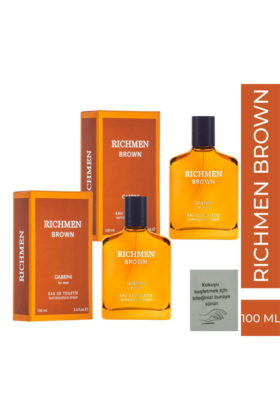Gabrini Richmen Brown EDT For Man 100 ml 2adet + koku kartı hediye