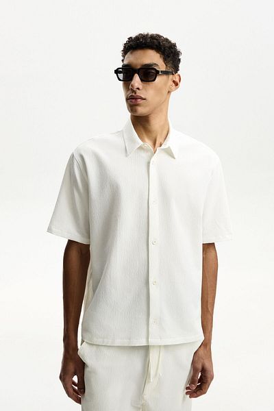 Bershka Pleated Short Sleeve Shirt Ramadan