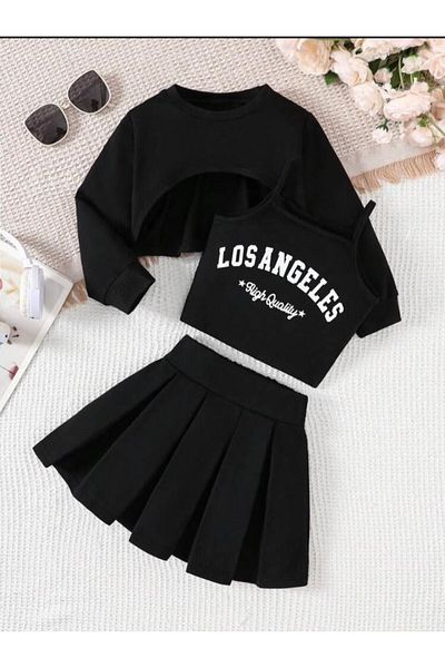 Yavrumsa Los Angeles Skirt Crop 3 Piece Set