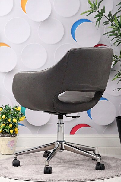 SandalyeDeposu Fiesta Çalışma Sandalyesi Ve Ofis Koltuğu (KOYU GRİ NUBUK)