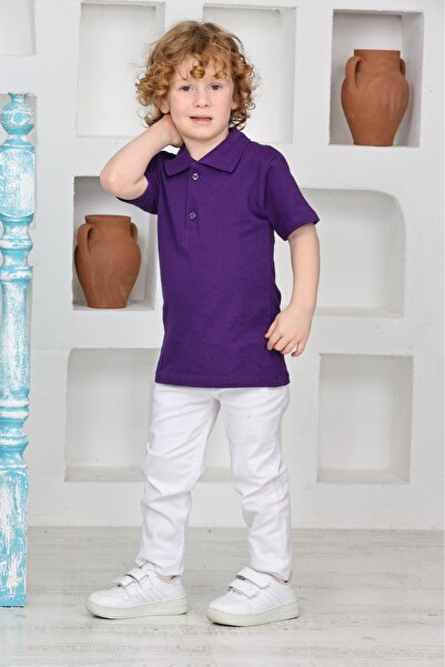 nacar çarşı Erkek Çocuk 23 Nisan 29 Ekim 10 Kasım Gösteri Kıyafet Kostüm T-shirt Pantolon koyu mor beyaz