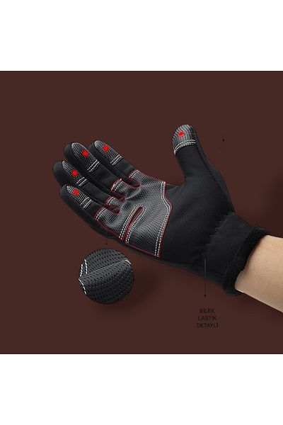 Algitsin O L A Men's Motor Sports Gloves Water Cold Wind Resistant Multi-Purpose