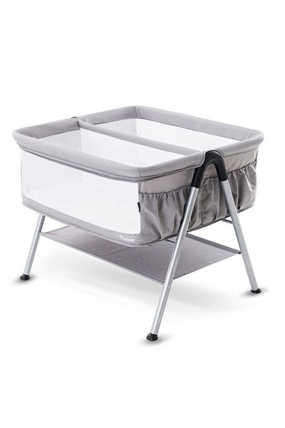 TEKNUM FELLOW 2 Twin Bedside Crib Bassinet - Grey