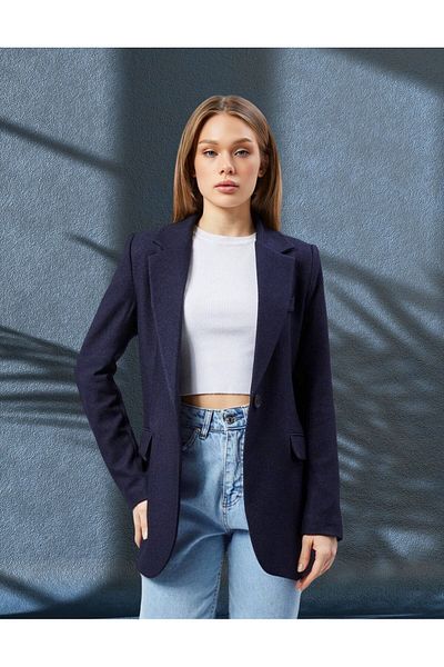 chwain Women's Sapphire Blue Woolen Jacket