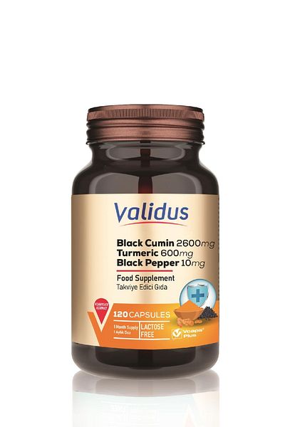 Validus 120 Capsules - Black Cumin 2600 Mg, Turmeric 600 Mg, Black Pepper 10 Mg