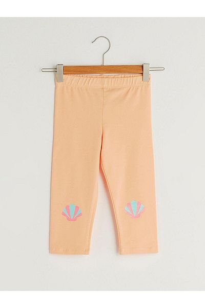 LC Waikiki Памучни клинове с ластик и щампа за момичета, 3/4 дължина (S1)
