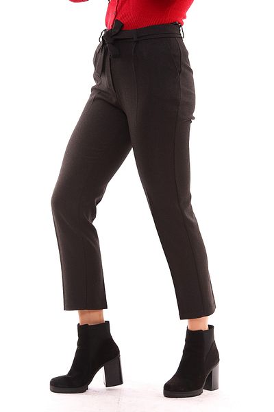 Sense Ankle Trousers with Belt |   Pnt19022 Black
