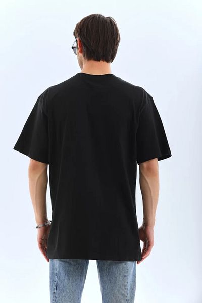 Modayakamoz Μπλουζάκι Unisex Oversize Stone Crew Neck - Μαύρο