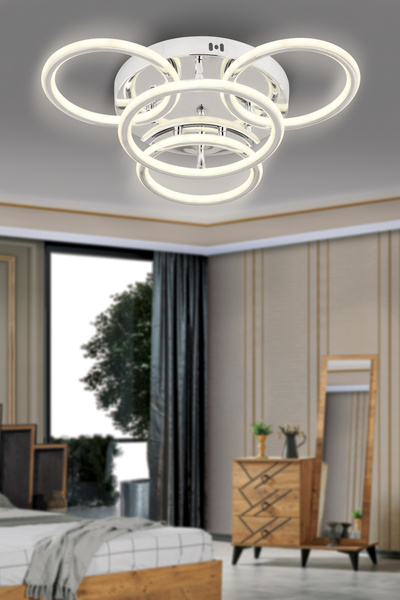 SEBA AYDINLATMA EKSEN KROM 3+1 Kumandalı ve Dimerli (Beyaz, Sarı, Gün Işığı) ...