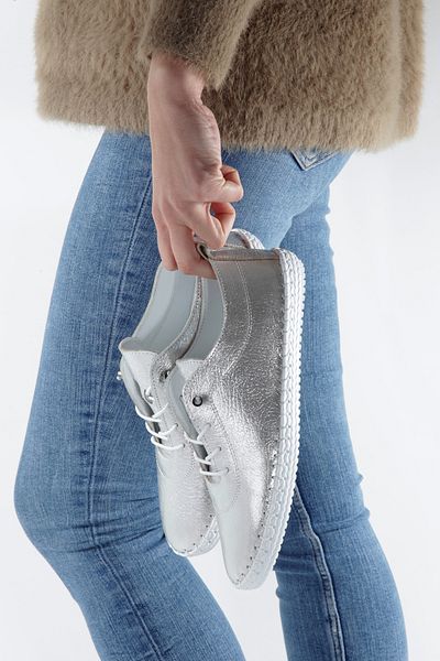 ARTI ARTI AYAKKABI MİA027-1802 Pantofi de balerină sport ortopedici de zi cu zi pentru femei din piele naturală SILVER