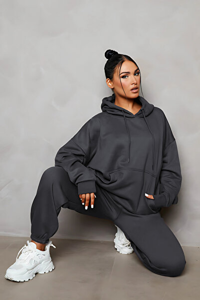 CMZ COLLECTİON Γυναικείο Σετ Φόρμας Φαρδιάς Γραμμής Basic για Καθημερινή Χρήση