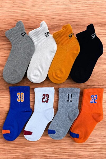 tibo 8 чифта безшевни спортни чорапи с шарени пръсти за момчета