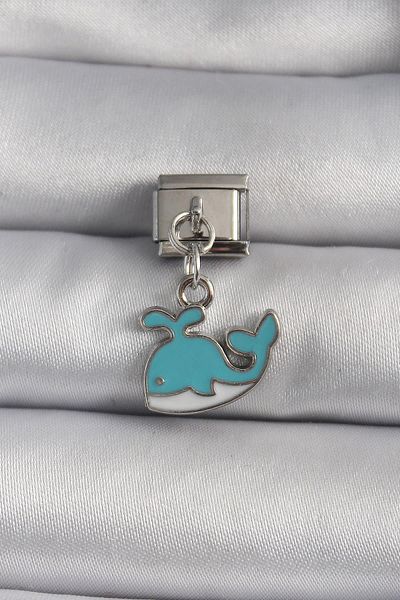 Celira Steel Silver Color Dangle Blue Whale Model Nomination