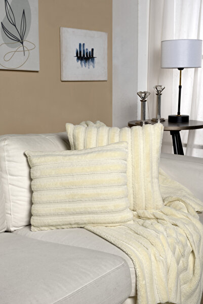 Vannes Home غطاء وسادة مزخرف بنمط مخطط مكون من قطعتين